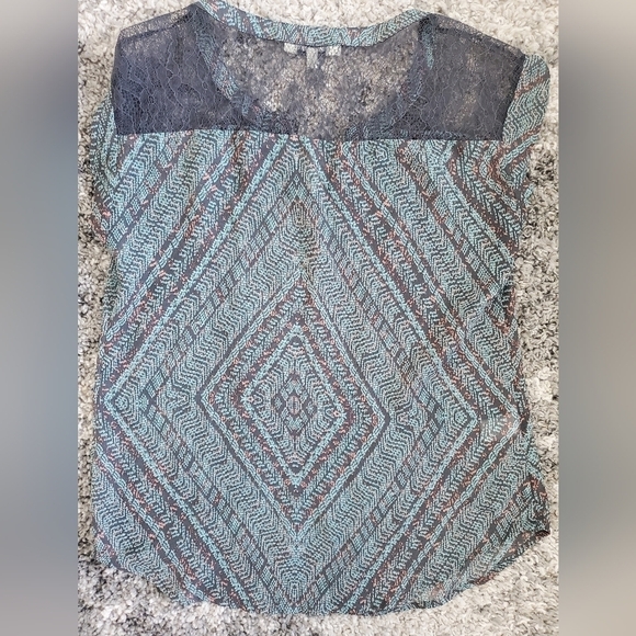 Bundle Only: Daniel Rainn Women S Sleeveless Boho Chiffon Split Teal Print Top.‎ - Picture 8 of 10